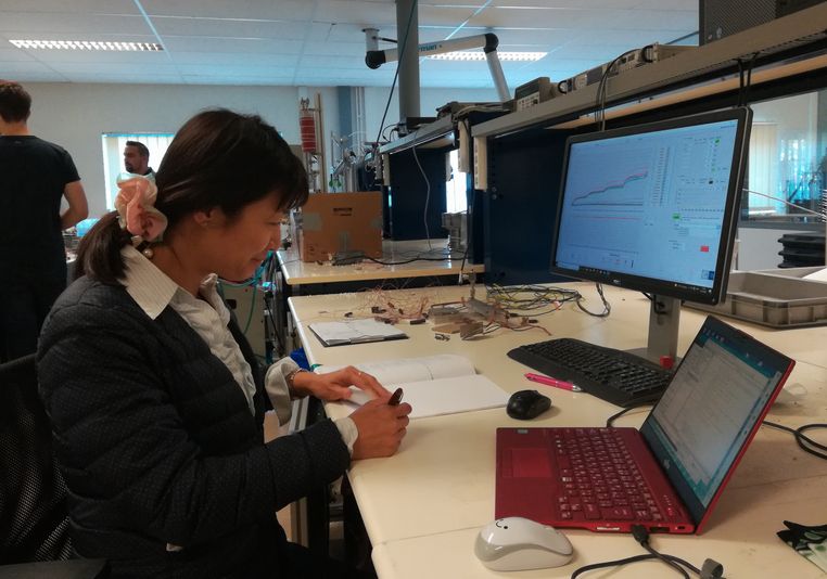 Naoko working at lab
