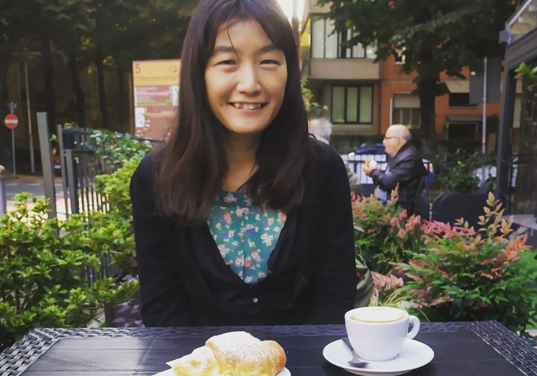 Naoko at cafe in Parma