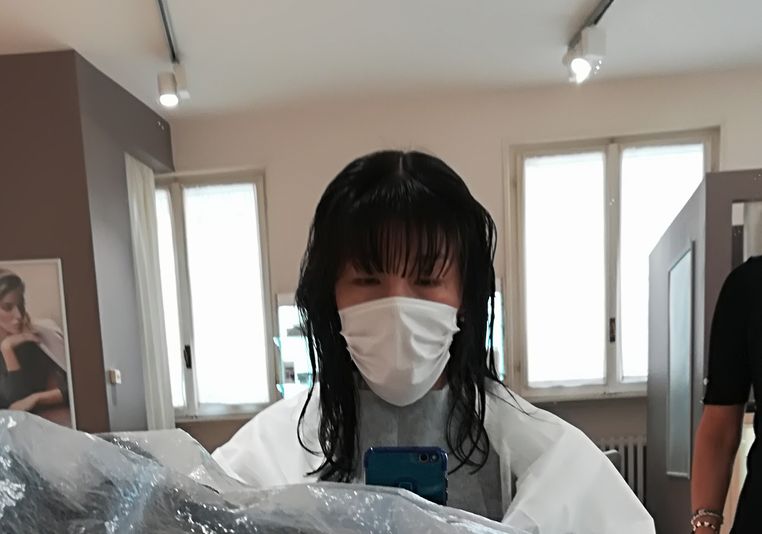 Naoko during haircut