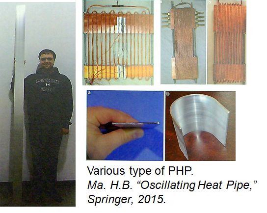 various PHP by "Oscillating Heat Pipe" (Ma, 2015)